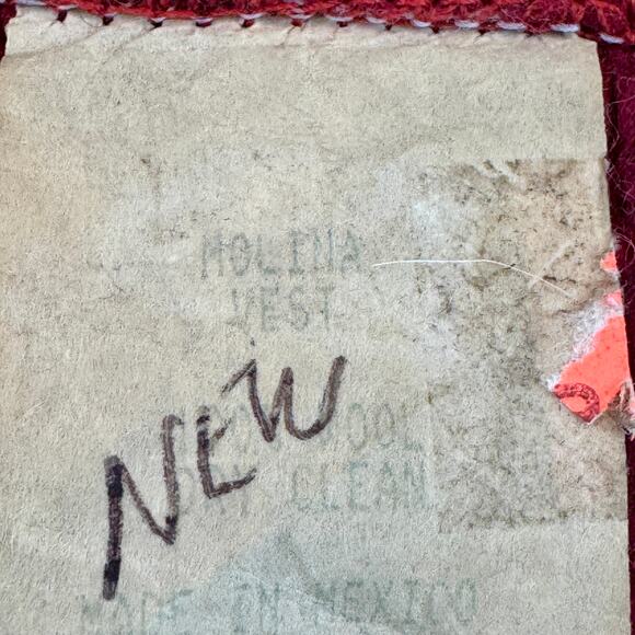 VTG Molina Red Wool Chimayo Handwoven Button Vest Mexico Navajo Size XL Unisex - Picture 13 of 16